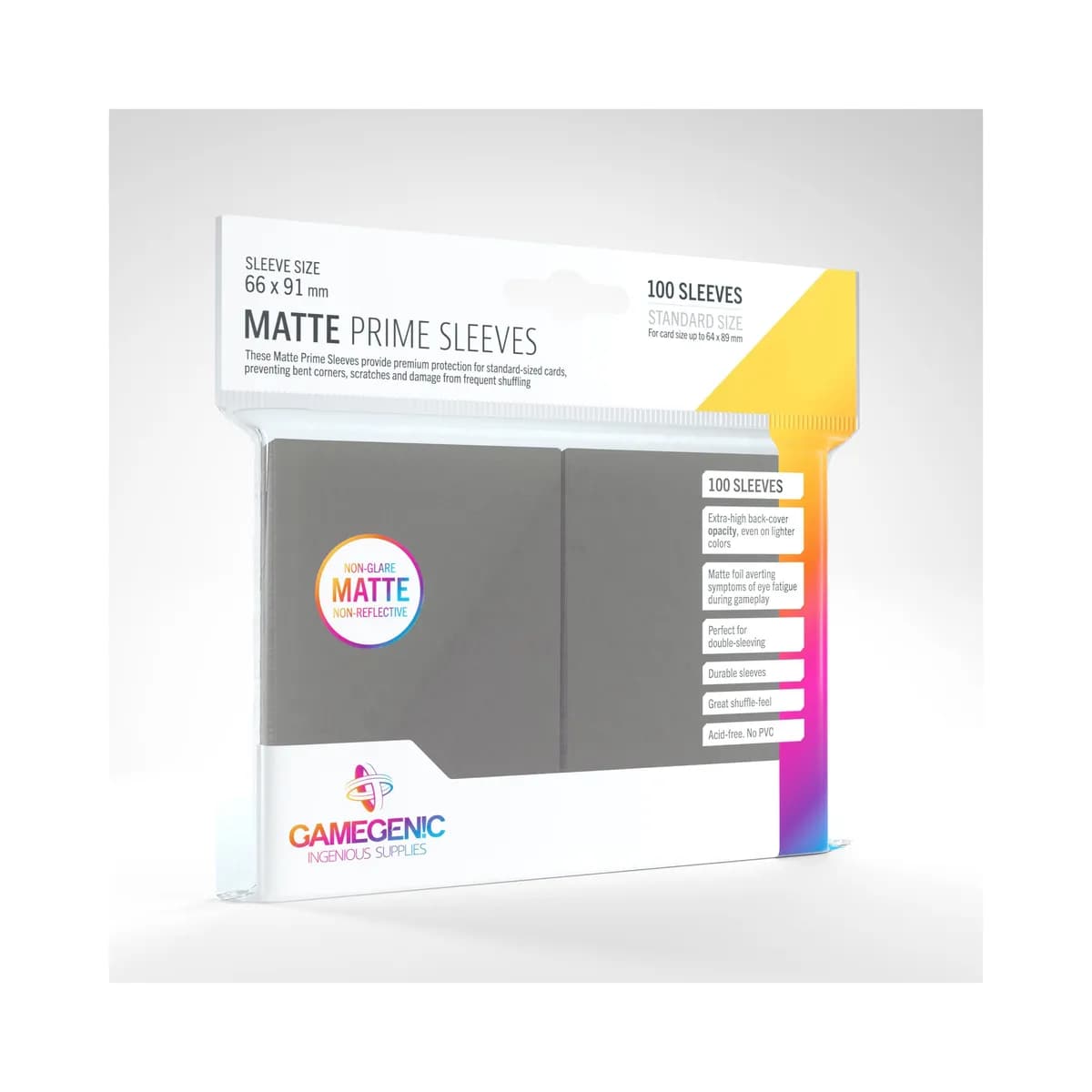 Gamegenic Matte Prime Sleeves (100-Pack) - Dark Grey
